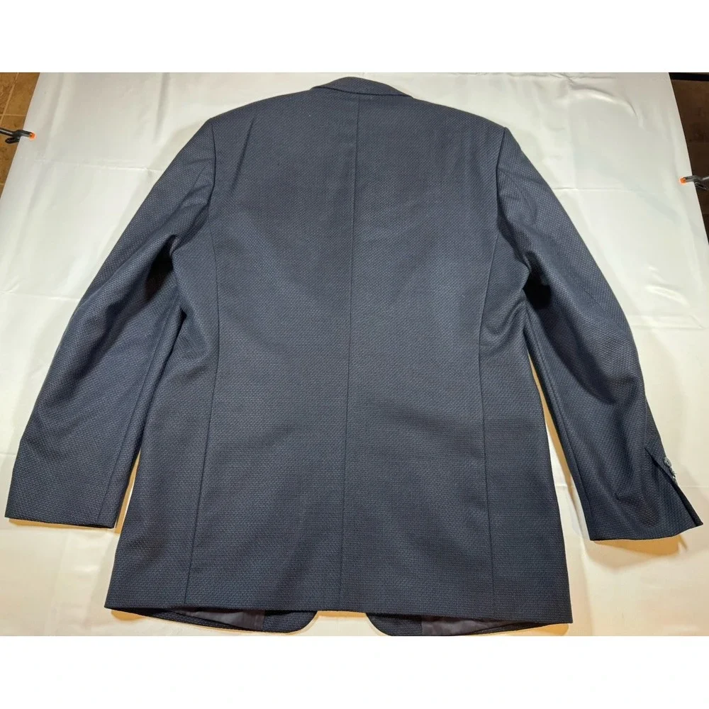 Jones New York Collection Blazer Mens 44 Navy Athletic Fit 100% Wool Jacket